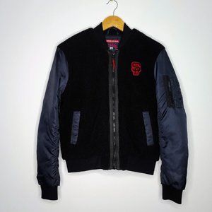 Superdry Black Blue Sherpa Full Zip Jacket Men's Medium
